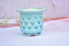 Load image into Gallery viewer, Ice crackle style pot - full stamps flower planter (8.5cm*8cm)