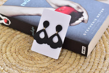 Load image into Gallery viewer, Traditional Black Cutout Polymer Clay Earrings