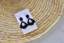 Load image into Gallery viewer, Traditional Black Cutout Polymer Clay Earrings