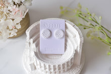 Load image into Gallery viewer, White Wave Texture Polymer Clay Earrings