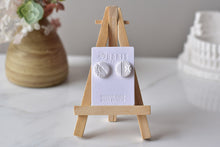 Load image into Gallery viewer, White Wave Texture Polymer Clay Earrings