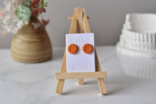 Load image into Gallery viewer, Orange Texture Polymer Clay Earrings