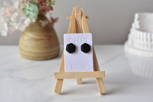 Load image into Gallery viewer, Hexagon Polymer Clay Earrings (black)