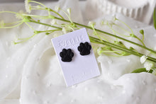 Load image into Gallery viewer, Paw Polymer Clay Earrings (black)