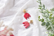 Load image into Gallery viewer, Red Polymer Clay Earrings (Resin Cover 3)