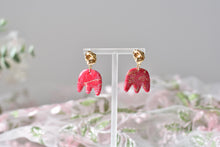 Load image into Gallery viewer, Red Polymer Clay Earrings (Resin Cover 3)