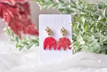 Load image into Gallery viewer, Red Polymer Clay Earrings (Resin Cover 3)