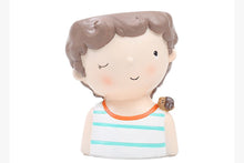 Load image into Gallery viewer, Cute boy pot - Resin succulent planter - home decor