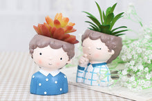 Load image into Gallery viewer, Cute boy pot - Resin succulent planter - home decor