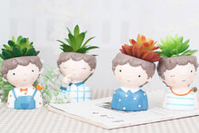 Load image into Gallery viewer, Cute boy pot - Resin succulent planter - home decor