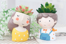 Load image into Gallery viewer, Cute boy pot - Resin succulent planter - home decor