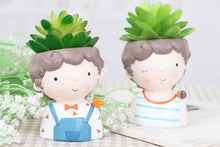 Load image into Gallery viewer, Cute boy pot - Resin succulent planter - home decor