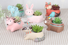 Load image into Gallery viewer, Animal Pots - Bear Racoon Elephant Planters - Succulent pots - Made of Resin