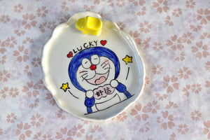 Desert plate - jewellery plate - Handmade desert tray - Doraemon