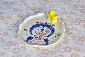 Desert plate - jewellery plate - Handmade desert tray - Doraemon