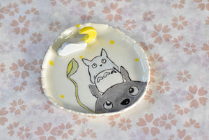 Desert plate - jewellery plate - Handmade desert tray - Totoro