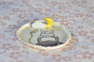 Desert plate - jewellery plate - Handmade desert tray - Totoro