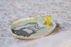 Desert plate - jewellery plate - Handmade desert tray - Totoro