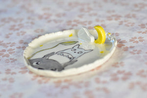 Desert plate - jewellery plate - Handmade desert tray - Totoro