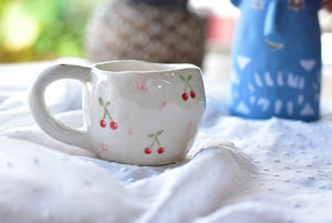 Handmade coffee mug - Cherry coffee lover mug