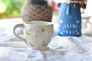 Handmade coffee mug - lavender flower mug - Elegant mug