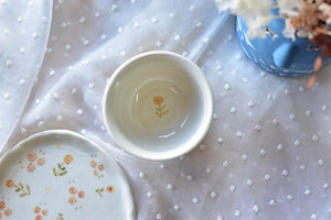 Handmade tea cup- floral cup - mug with saucer