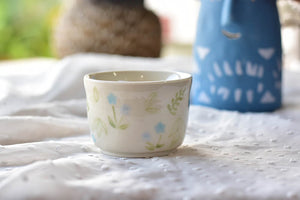 Handmade tea cup- daisy cup - leaves mug