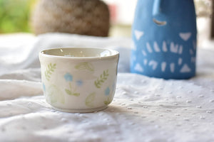 Handmade tea cup- daisy cup - leaves mug