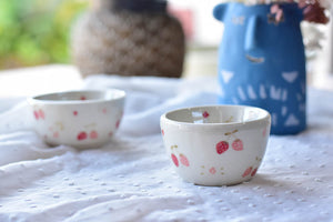 Handmade tea cup- daisy strawberry cup