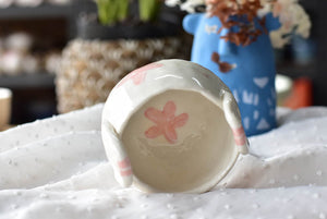 Handmade daisy bowl - Floral pattern bowl - Elegant ceramic bowl