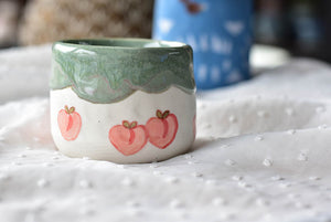 Handmade peach cup - drippy coffee lover cup - Elegant tea cup