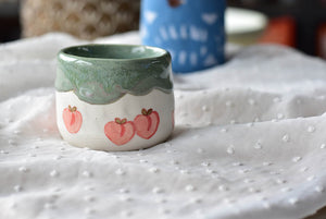 Handmade peach cup - drippy coffee lover cup - Elegant tea cup