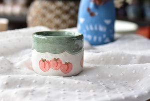 Handmade peach cup - drippy coffee lover cup - Elegant tea cup