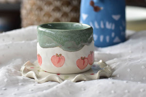 Handmade peach cup - drippy coffee lover cup - Elegant tea cup