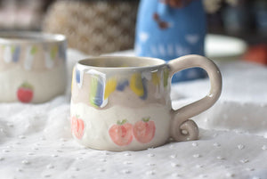 Handmade peach mug - coffee lover mug - Elegant ceramic mug