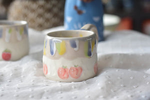 Handmade peach mug - coffee lover mug - Elegant ceramic mug