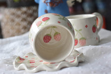 Load image into Gallery viewer, Handmade strawberry cup- coffee lover cup- Elegant ceramic cup
