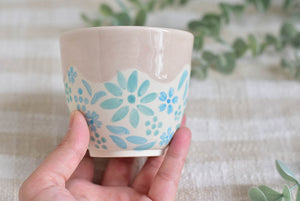 Handmade daisy mug - coffee lover cup