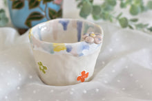 Load image into Gallery viewer, Handmade drippy coffee cup- floral coffee lover cup
