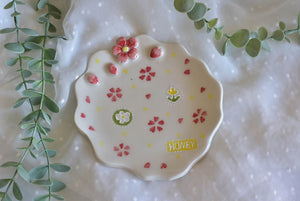 Cherry blossom jewellery plate - Handmade desert tray - HONEY