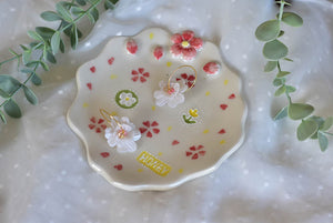 Cherry blossom jewellery plate - Handmade desert tray - HONEY