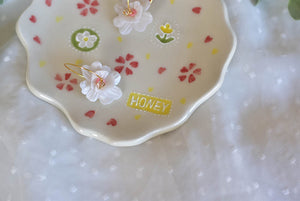 Cherry blossom jewellery plate - Handmade desert tray - HONEY