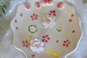 Cherry blossom jewellery plate - Handmade desert tray - HONEY