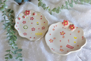 Cherry blossom jewellery plate - Handmade desert tray - HONEY