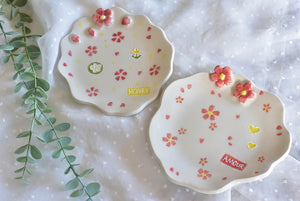 Cherry blossom jewellery plate - Handmade desert tray - HONEY