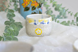 Handmade drippy coffee cup- floral tea cup