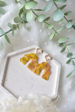 Load image into Gallery viewer, Elegant dangle earrings - polymer clay earrings (yellow 1)
