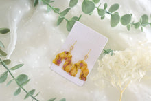 Load image into Gallery viewer, Elegant dangle earrings - polymer clay earrings (yellow 2)
