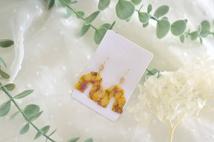 Elegant dangle earrings - polymer clay earrings (yellow 2)