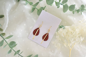 Petal Polymer Clay Earrings (Metallic Red 2)